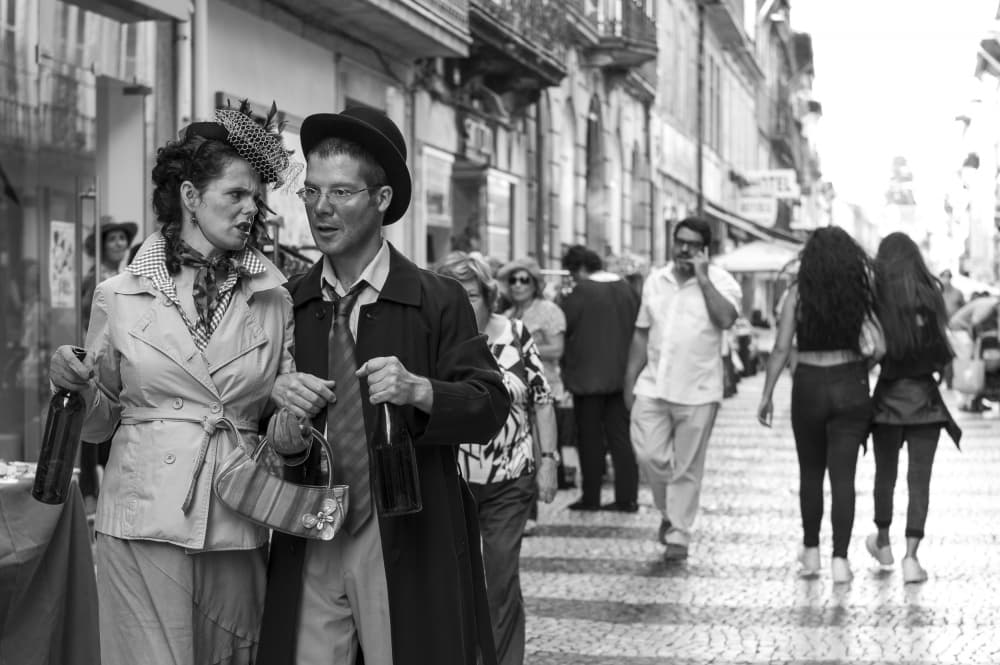 Vintage Street Performers by Fatima Salcedo — canvas wall art