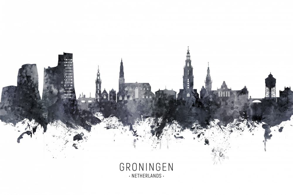 Groningen Netherlands Skyline by Michael Tompsett — canvas wall art
