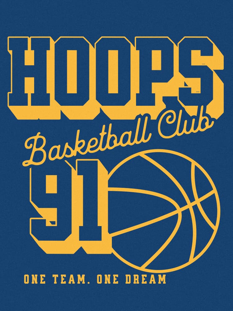 Hoops Basketball Club 91 by Pictufy Studio IV — canvas wall art