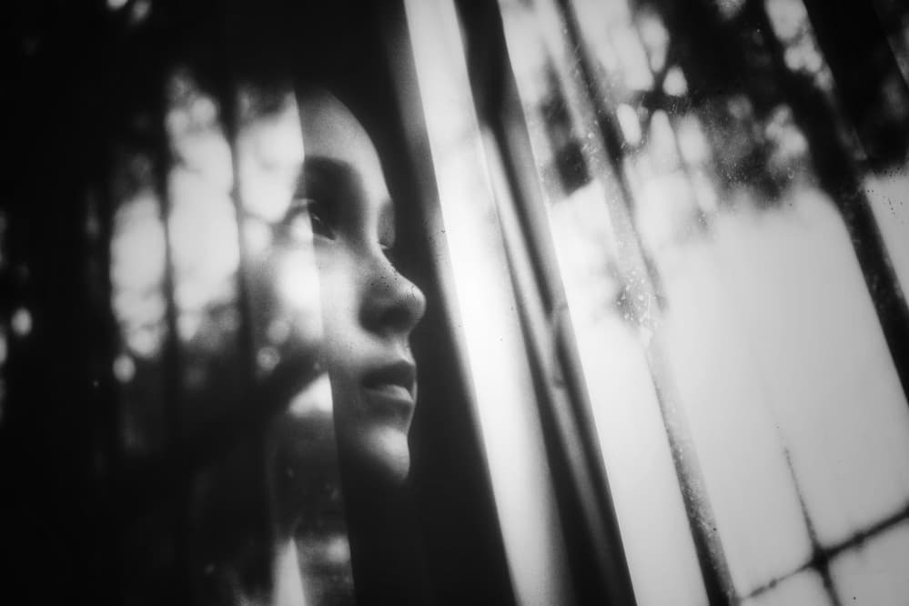 Pensive Girl Window Reflection by Ali Ayer — canvas wall art