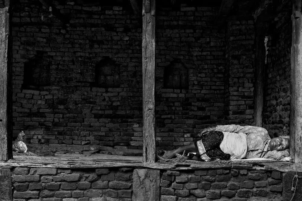 Elderly Woman Resting by Haitham AL Farsi — canvas wall art