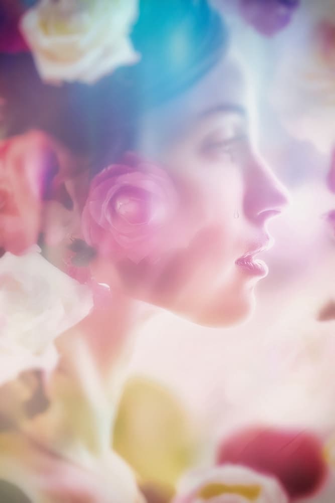 Dreamy Floral Woman by Yasutaka Sameshima — canvas wall art