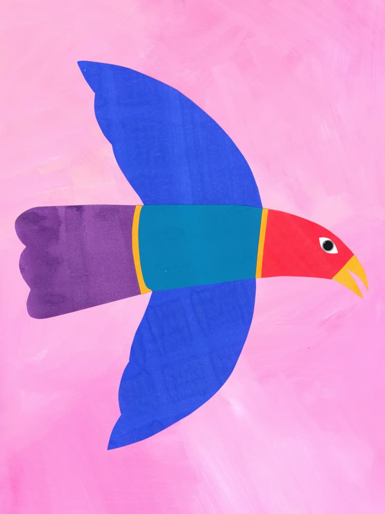 Colorful Flying Bird by Isabelle Brent — canvas wall art