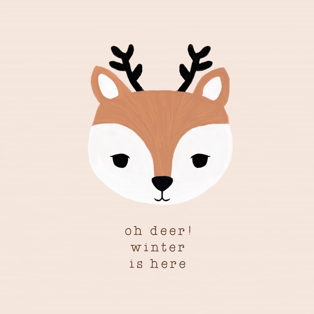 Cute Winter Deer by Orara Studio — canvas wall art