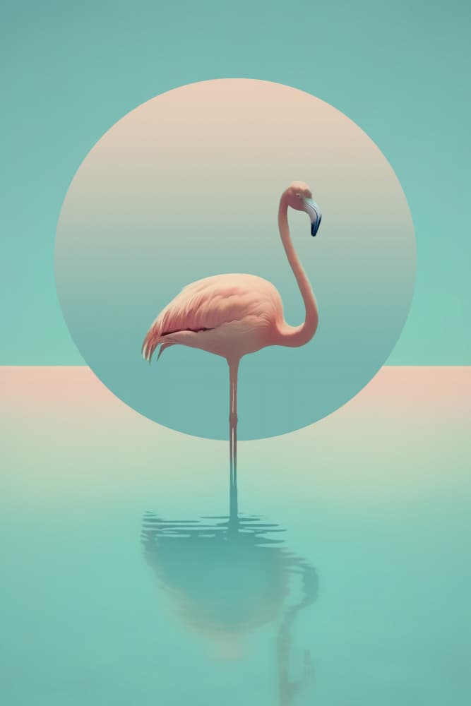Pink Flamingo Serenity by Robert Farkas — canvas wall art