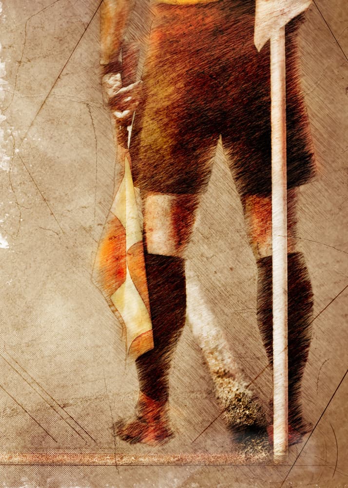 Vintage Football Referee by Justyna Jaszke — canvas wall art