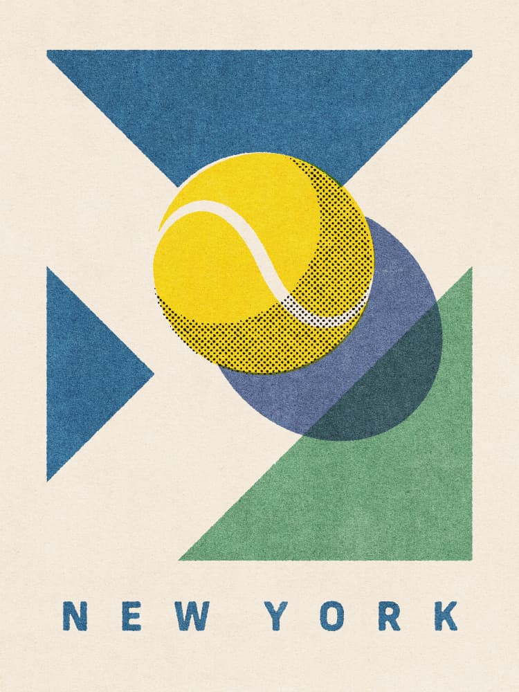 New York Tennis Geometric by Daniel Coulmann — canvas wall art