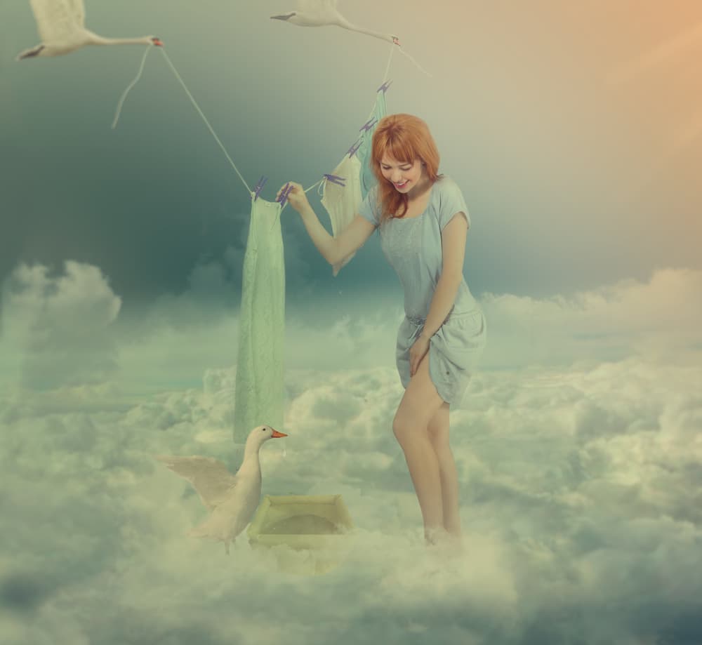 Dreamy Cloud Laundry by Svetlana Melik-Nubarova — canvas wall art