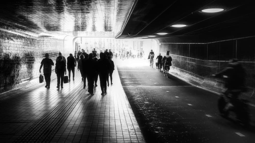 Urban Tunnel Commute by Bruno Flour — canvas wall art