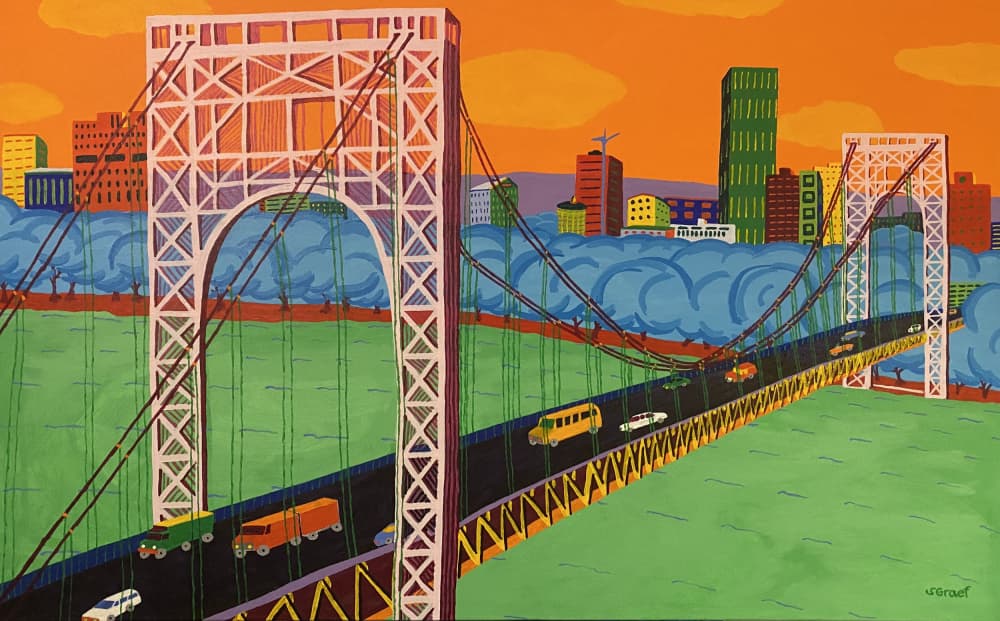 George Washington Bridge by Sue Graef — canvas wall art