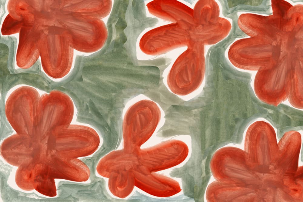 Abstract Red Floral Pattern by cartissi — canvas wall art