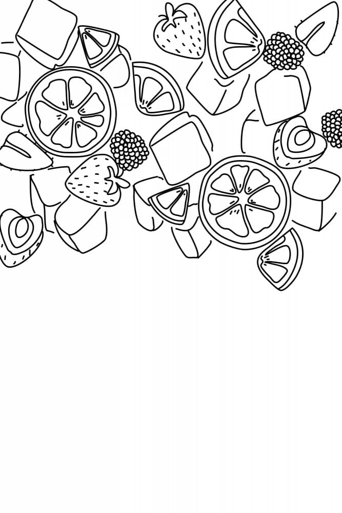 Refreshing Fruit Outline by Rosana Laiz Blursbyai — canvas wall art