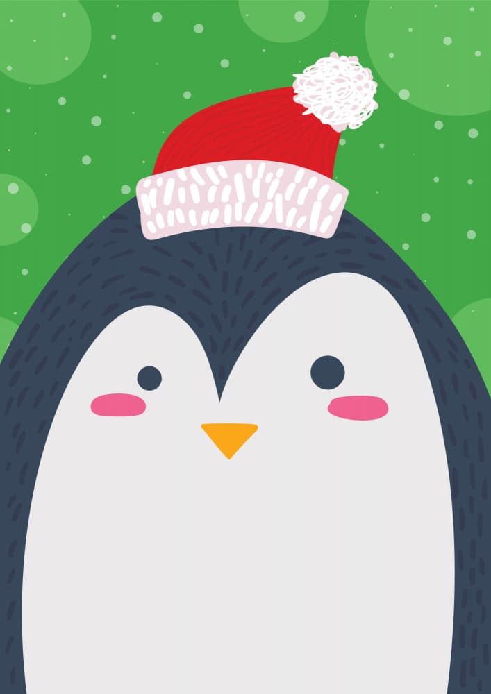 Cute Christmas Penguin by Marika Barsrsind — canvas wall art