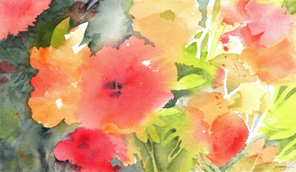 Vibrant Watercolor Garden by Sheila Golden — canvas wall art