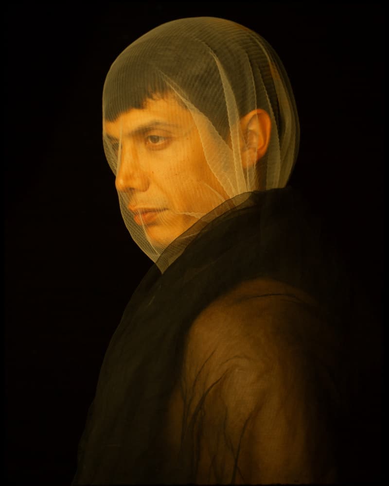 Veiled Man Portrait by Mehdi Mokhtari — canvas wall art