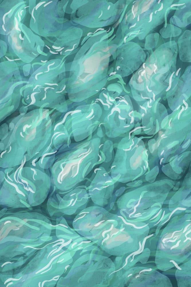 Teal Water Flow by EMELIEmaria — canvas wall art