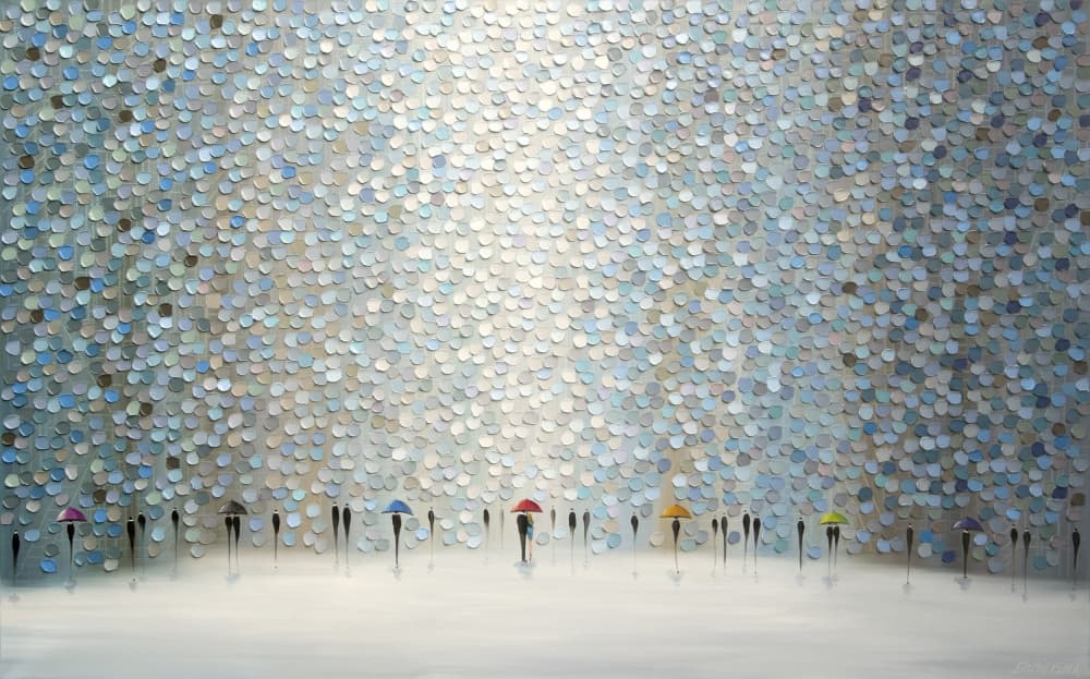 Colorful Umbrellas Rain by Ekaterina Ermilkina — canvas wall art
