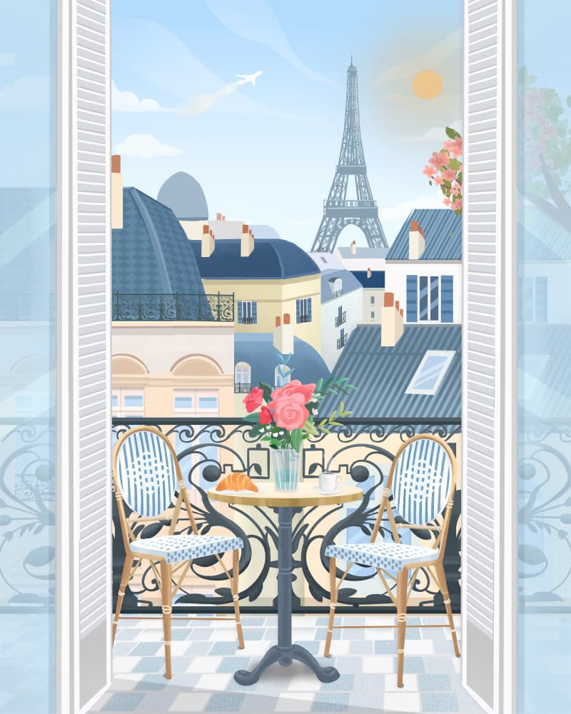 Paris Terrace by Petra Lizde — canvas wall art