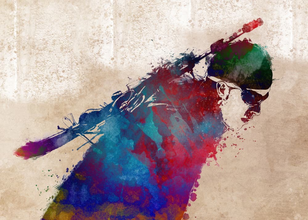 Dynamic Swimmer Splash by Justyna Jaszke — canvas wall art