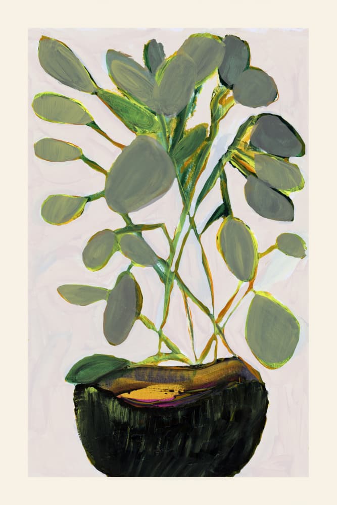 Lush Green Houseplant by cartissi — canvas wall art