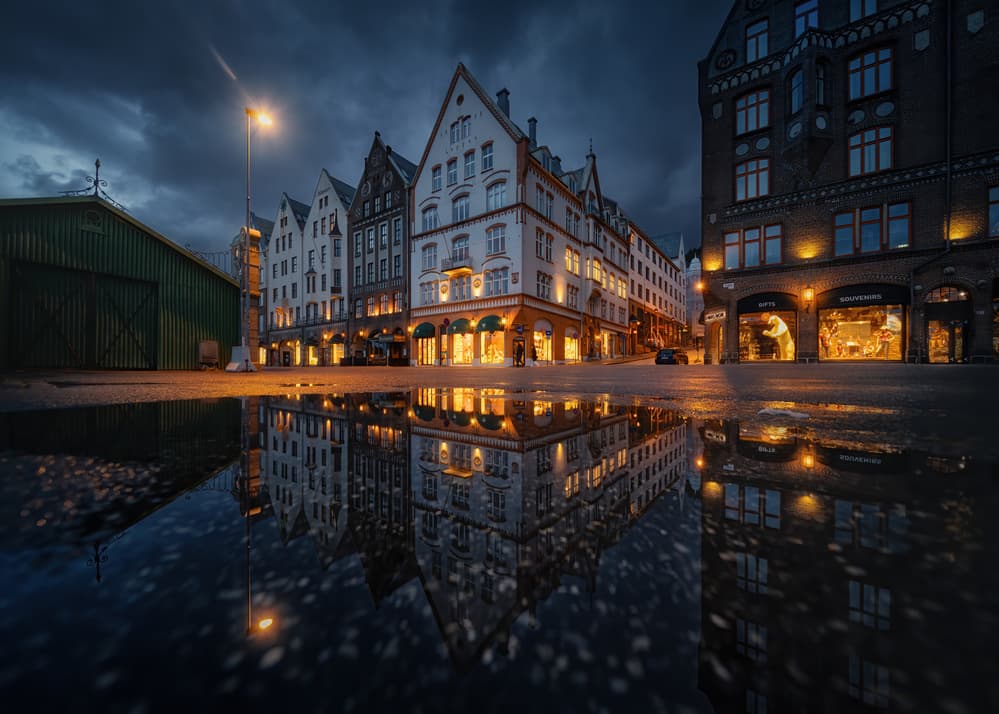 City Night Reflections by Juan Pablo de Miguel — canvas wall art
