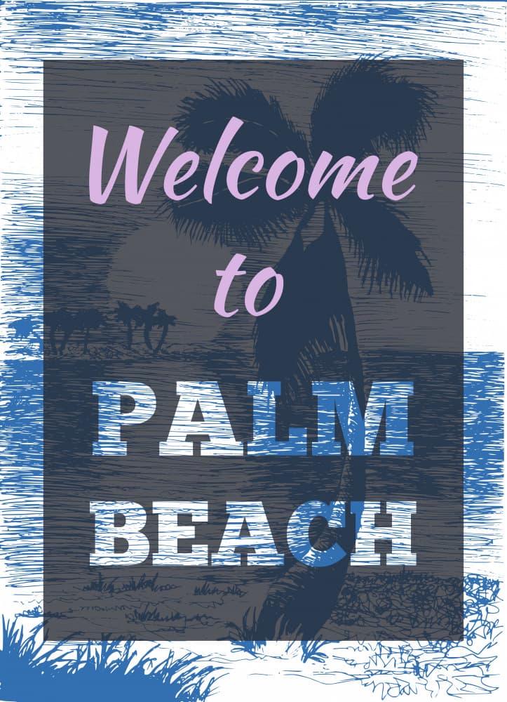 Welcome To Palm Beach by Marika Barsrsind — canvas wall art