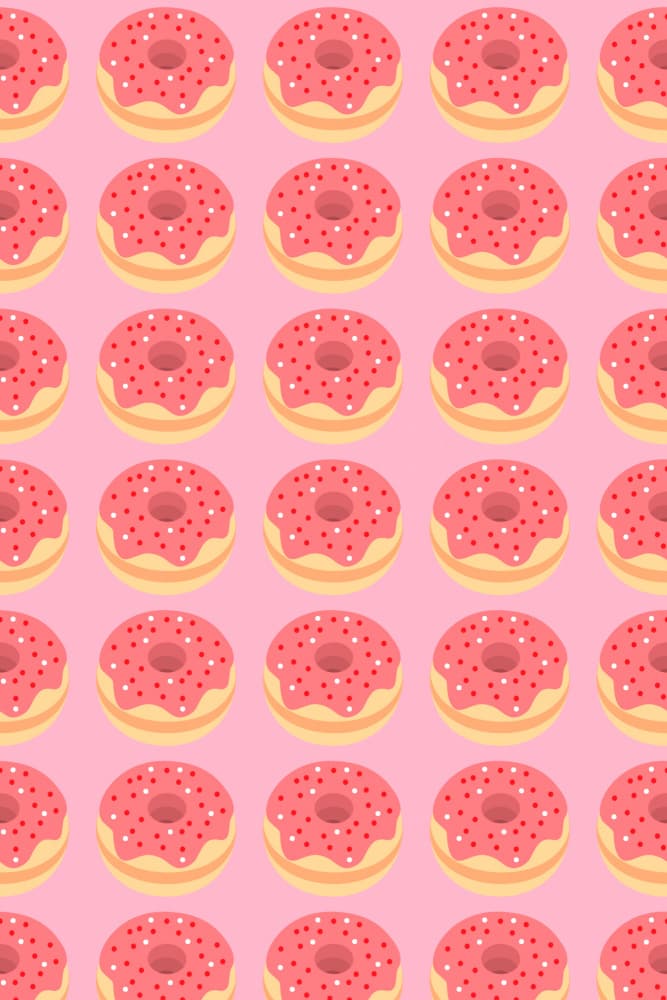 Pink Donut Pattern by Elizabeth C — canvas wall art