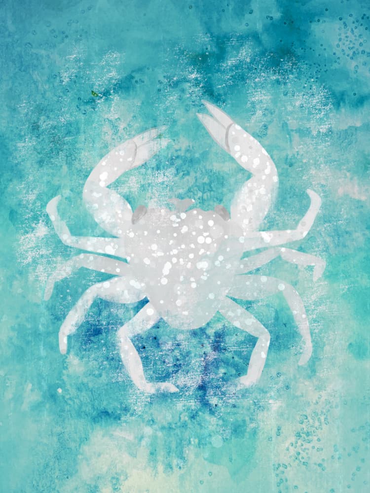 Ethereal Blue Crab by Aliya Putrus — canvas wall art