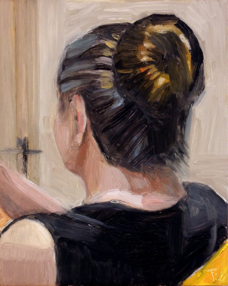 Pensive Woman Back by Tore Bahnson — canvas wall art