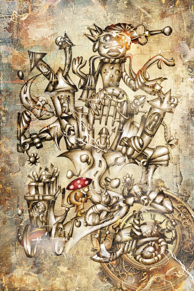 Whimsical Clockwork Fantasy by Rafal Kulik — canvas wall art