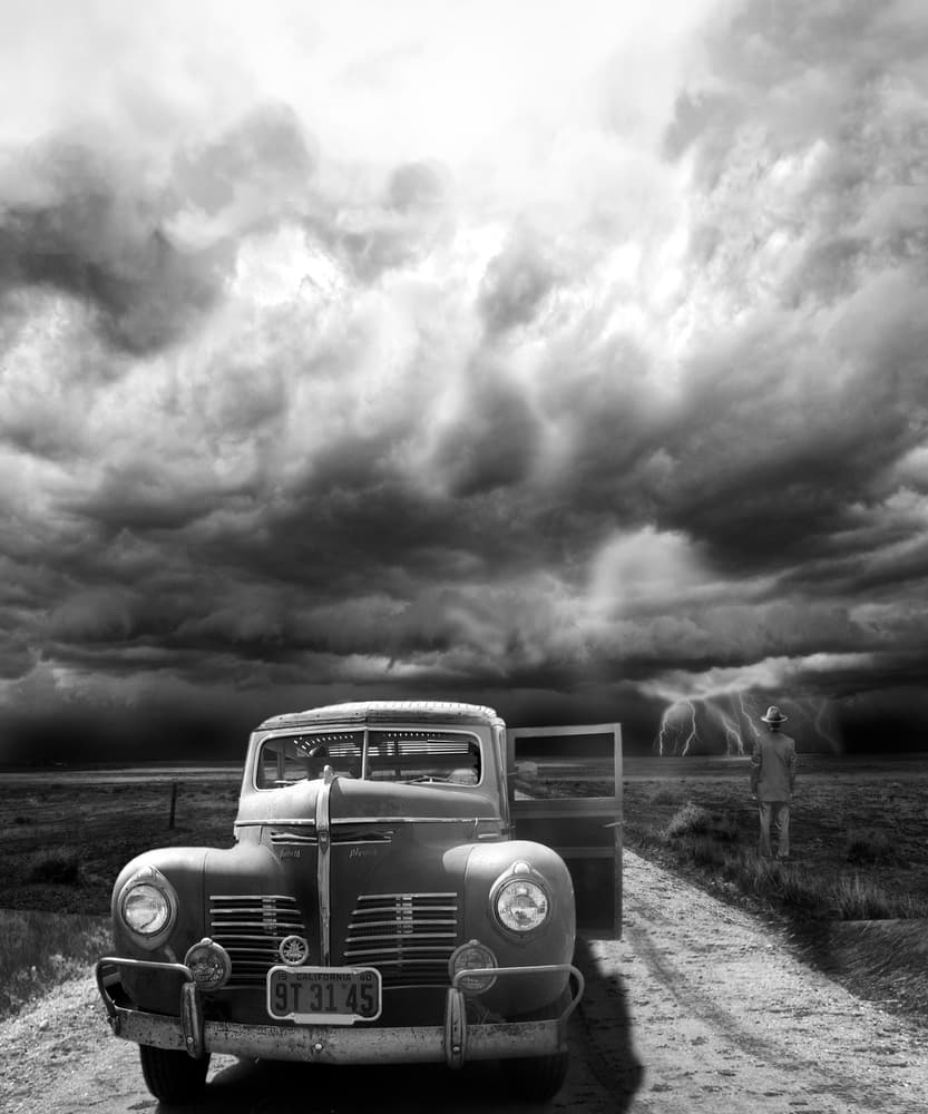 Classic Truck Storm Sky by LARRY BUTTERWORTH — canvas wall art