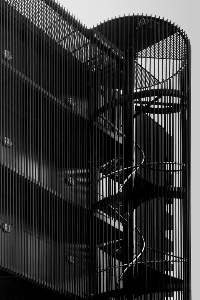 Dramatic Spiral Staircase by Theo Luycx — canvas wall art