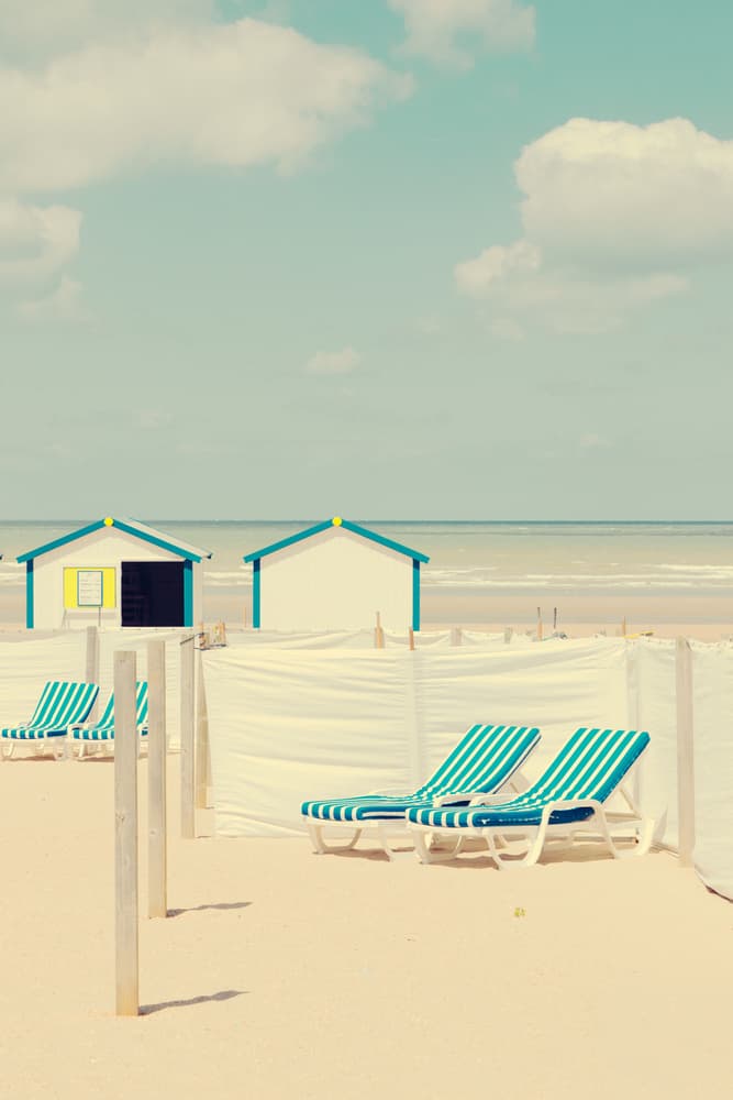 Pastel Beach Huts by Massimo Della Latta — canvas wall art