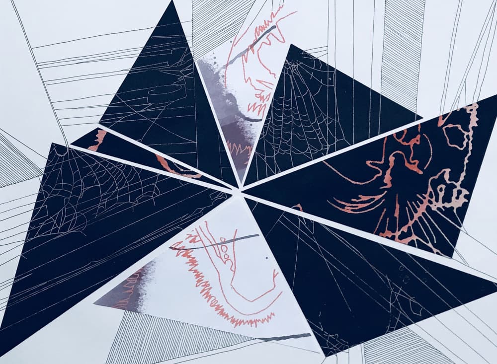 Geometric Web Dragon by kellymariesmith — canvas wall art
