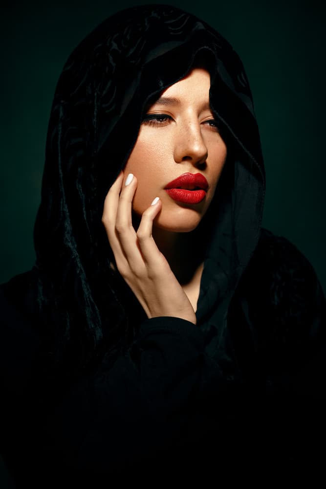 Dramatic Hooded Beauty by Sepideh Niksefat — canvas wall art