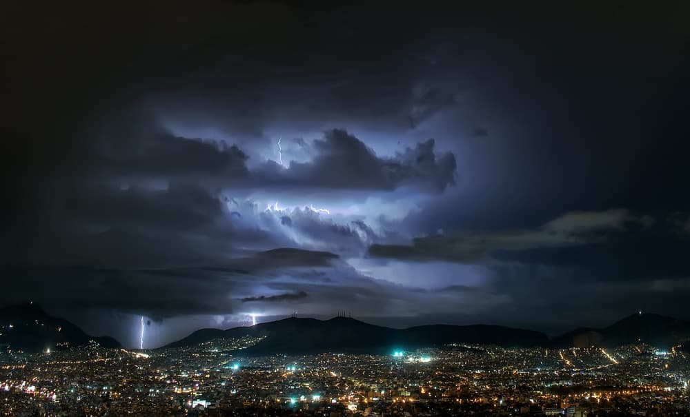 Electric City Storm by Chris Kaddas — canvas wall art