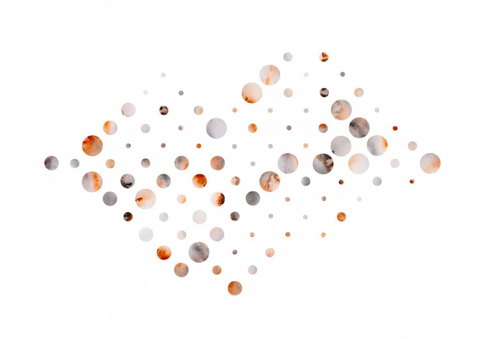 Earthy Watercolor Dots by Fabiana Silveira — canvas wall art