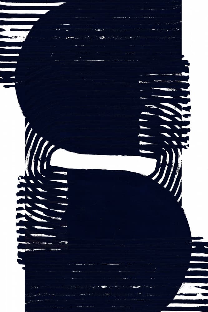 Abstract Navy Shapes by cartissi — canvas wall art