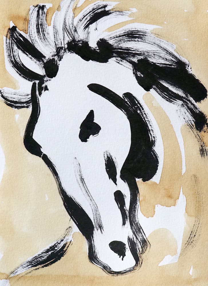 Expressive Horse Head by Santhosh ch — canvas wall art