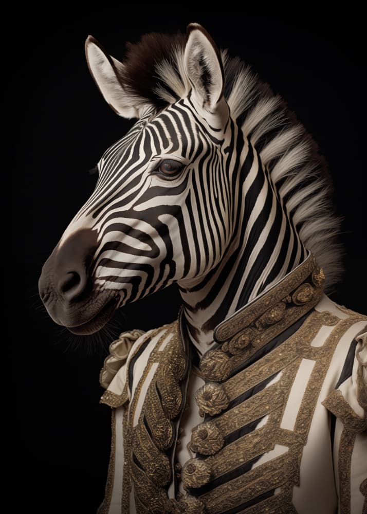 Regal Zebra Portrait by Andreas Magnusson — canvas wall art