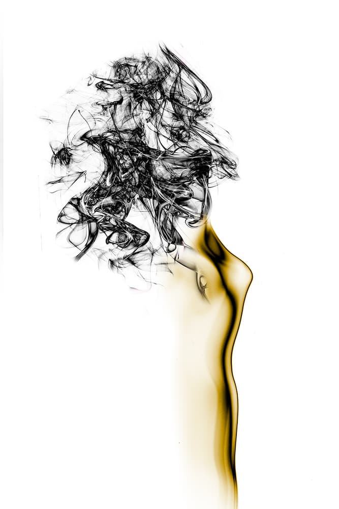 Abstract Gold Smoke by Roberto Marini — canvas wall art