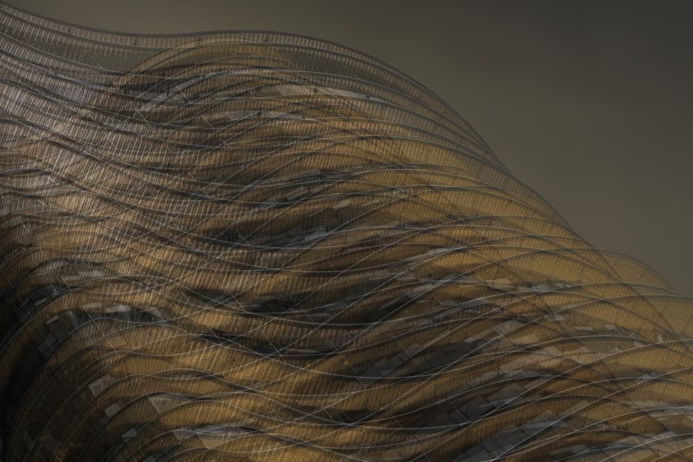 Abstract Golden Waves by Jeroen van de Wiel — canvas wall art