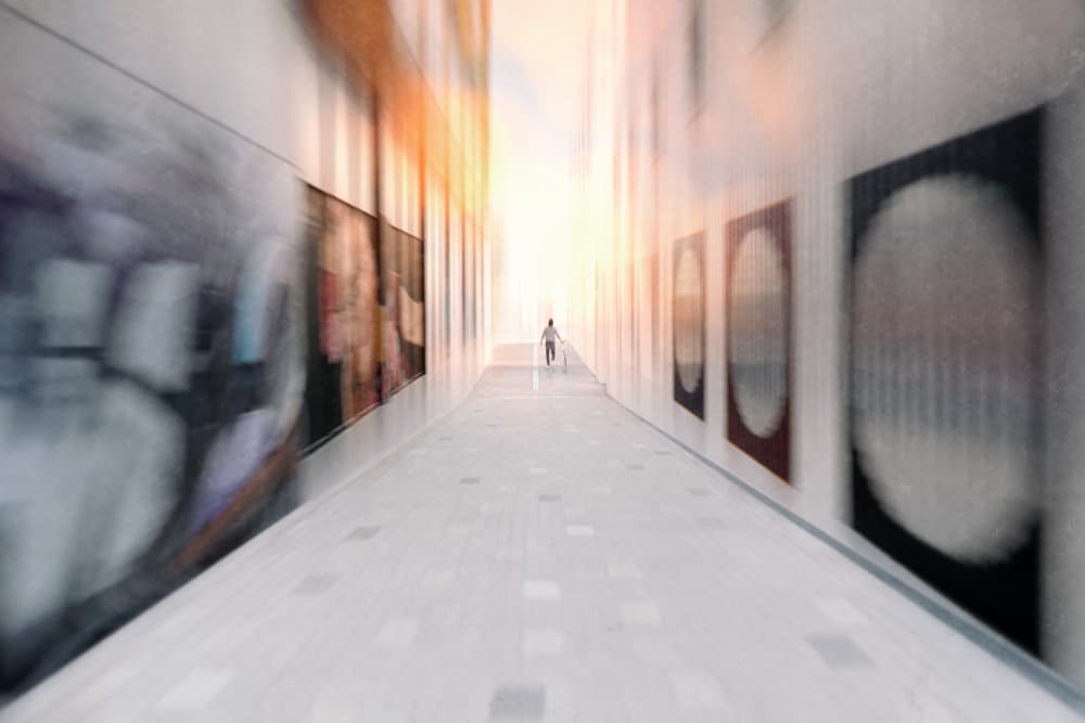 Bright Hallway Journey by Roswitha Schleicher-Schwarz — canvas wall art