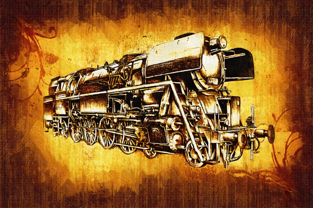 Vintage Steam Locomotive by Rafal Kulik — canvas wall art
