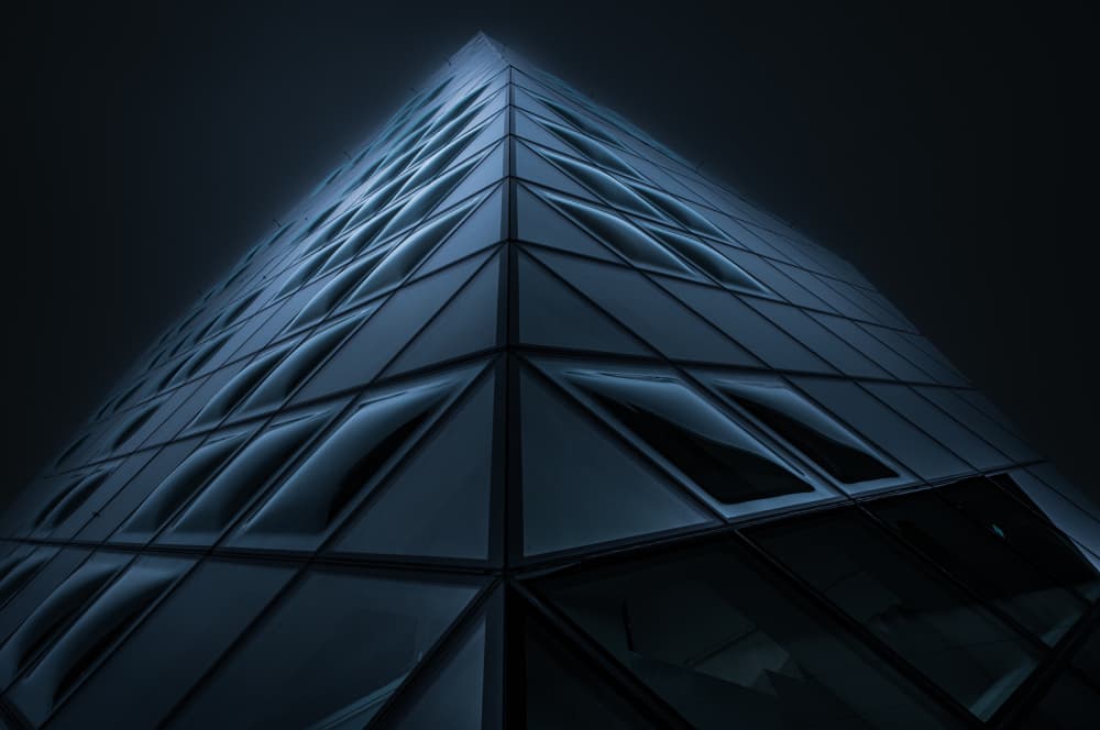Dark Geometric Building by YUTAKA KURAHASHI — canvas wall art