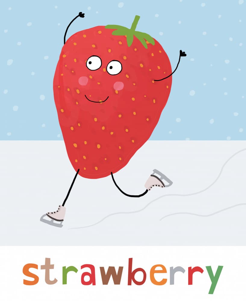 Ice Skating Strawberry by Carla Daly — canvas wall art