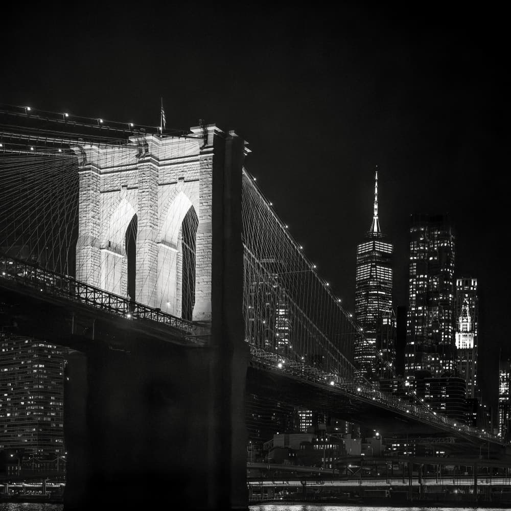 Brooklyn Bridge Night Glow by Christian Meermann — canvas wall art