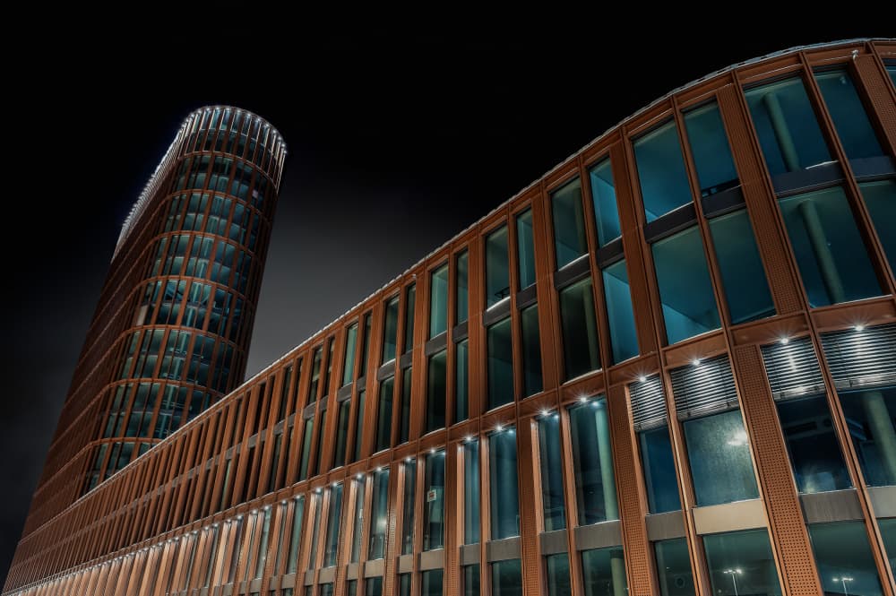 Illuminated Urban Architecture by Hans Günther — canvas wall art