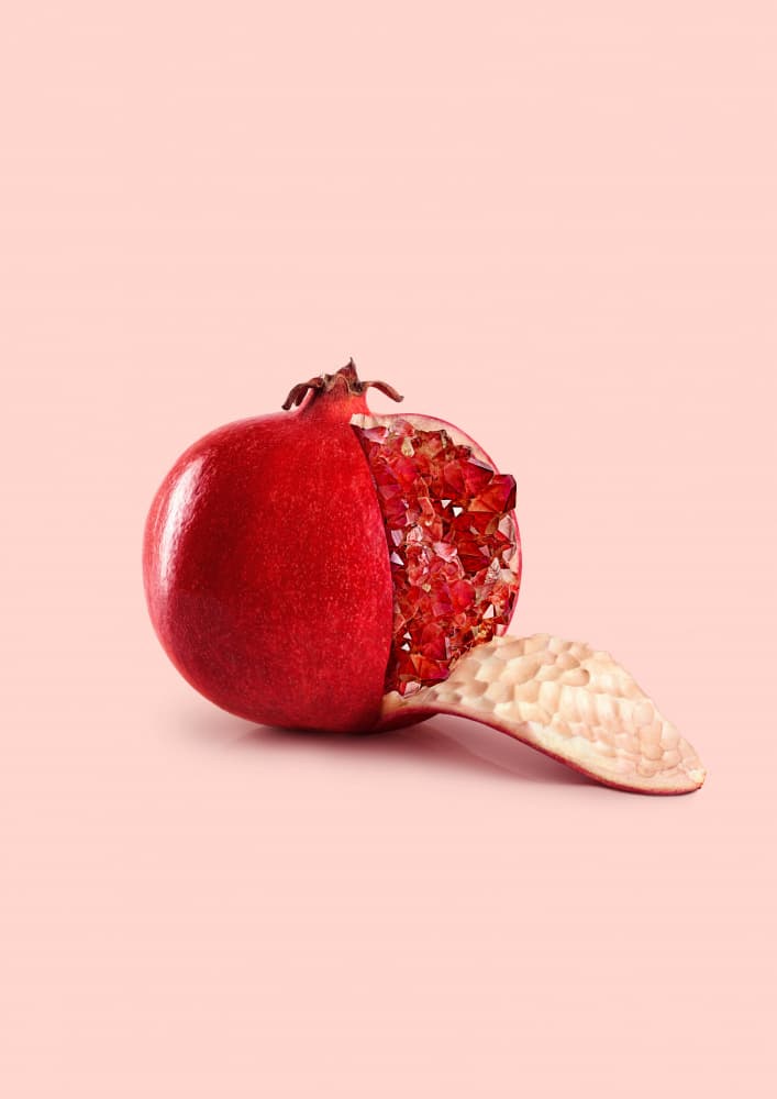 Open Red Pomegranate by Artem Pozdniakov — canvas wall art