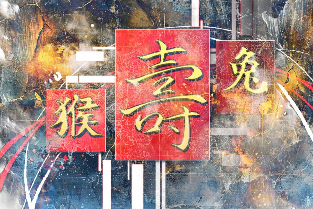 Vibrant Chinese Longevity by Rafal Kulik — canvas wall art